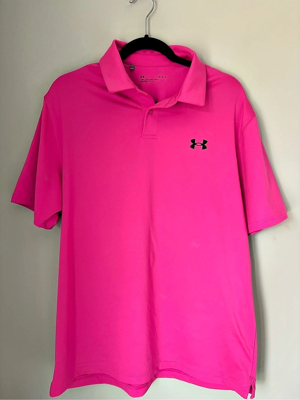 Under Armour Men's Polo Shirt in Pink Size Large